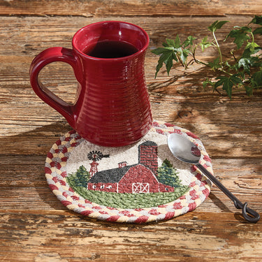 Barn Printed Braided Trivets 8